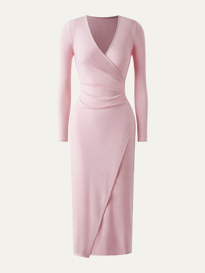 Women's Midi Dress in Light Cotton with Wrap Effect