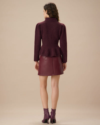 Pink Single Button Ruffled Cardigan