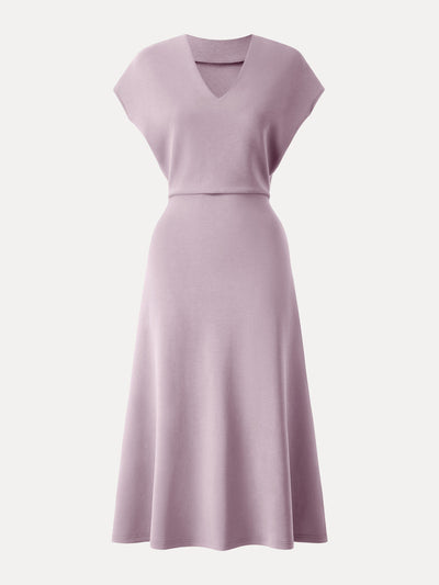 Modal Spacer V-Neck A-line Midi Dress