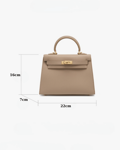 Classic Allure Genuine Leather Bag | Elegance with Gold Accessories