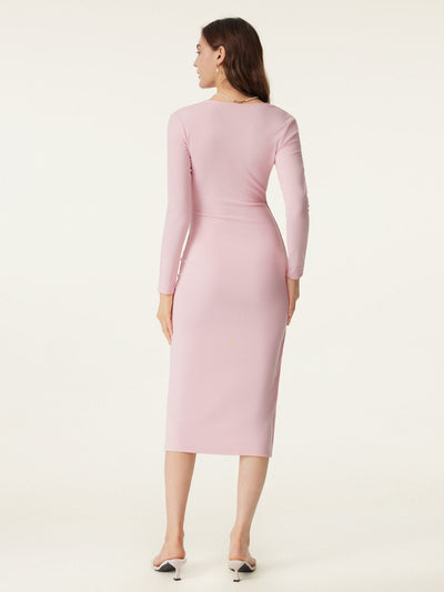 Women's Midi Dress in Light Cotton with Wrap Effect