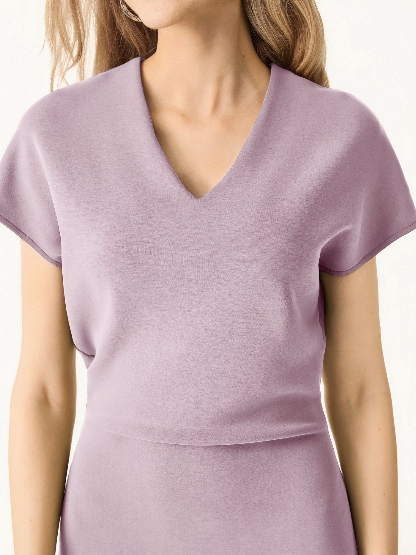 Modal Spacer V-Neck A-line Midi Dress