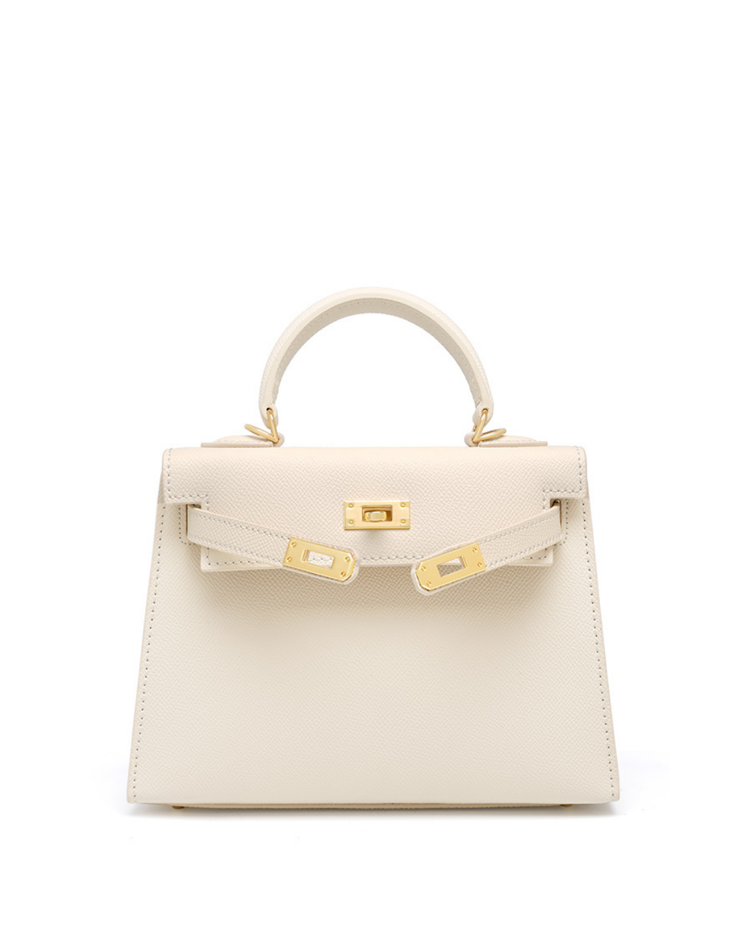Classic Allure Genuine Leather Bag | Elegance with Gold Accessories