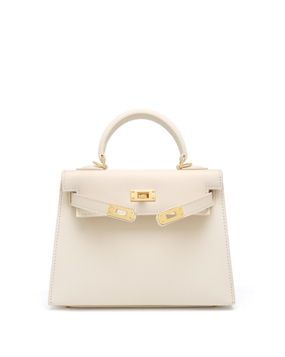 Classic Allure Genuine Leather Bag | Elegance with Gold Accessories