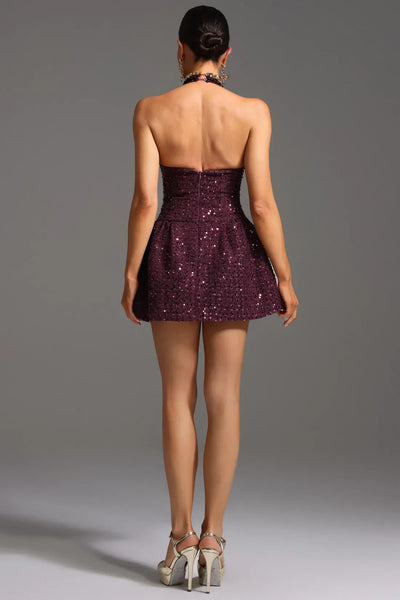 Lokama Sleeveless Diamond Sequined Mini Dress