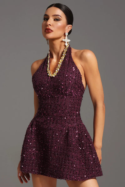 Lokama Sleeveless Diamond Sequined Mini Dress