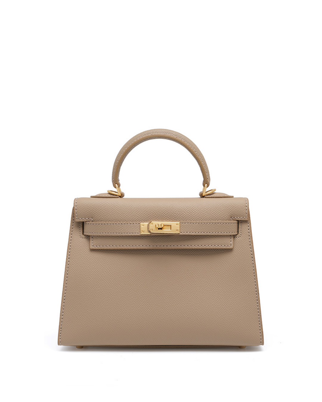 Classic Allure Genuine Leather Bag | Elegance with Gold Accessories