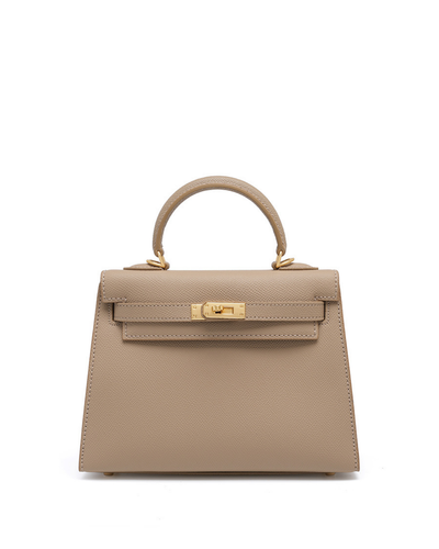Classic Allure Genuine Leather Bag | Elegance with Gold Accessories