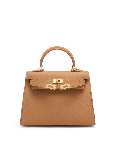 Classic Allure Genuine Leather Bag | Elegance with Gold Accessories