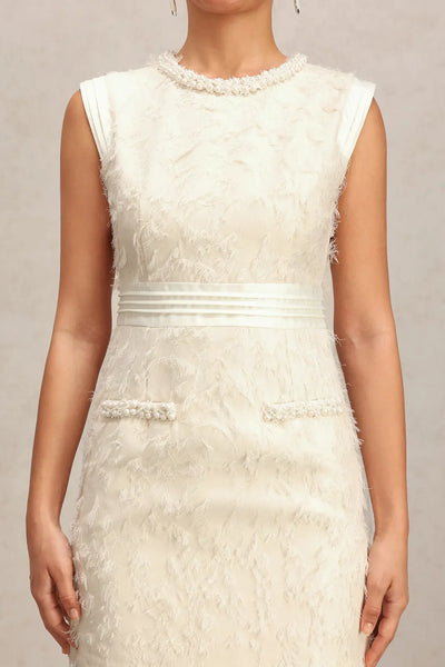 Pamela Sleeveless Pearl Fringed Mini Dress