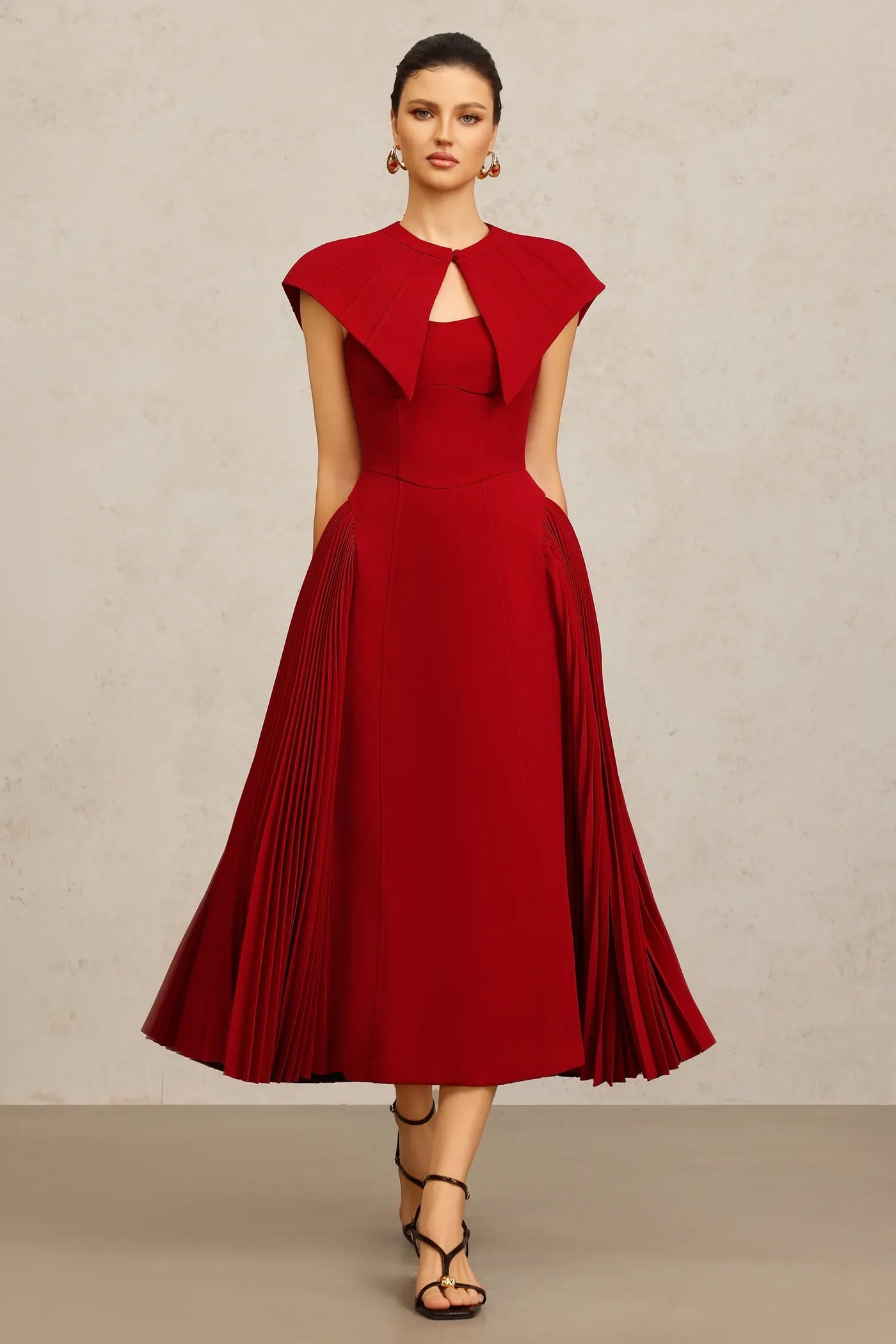 Verna Halter Curved Long Dress