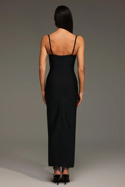 Lolic Sleeveless Diamond V-Neck Bandage Dress