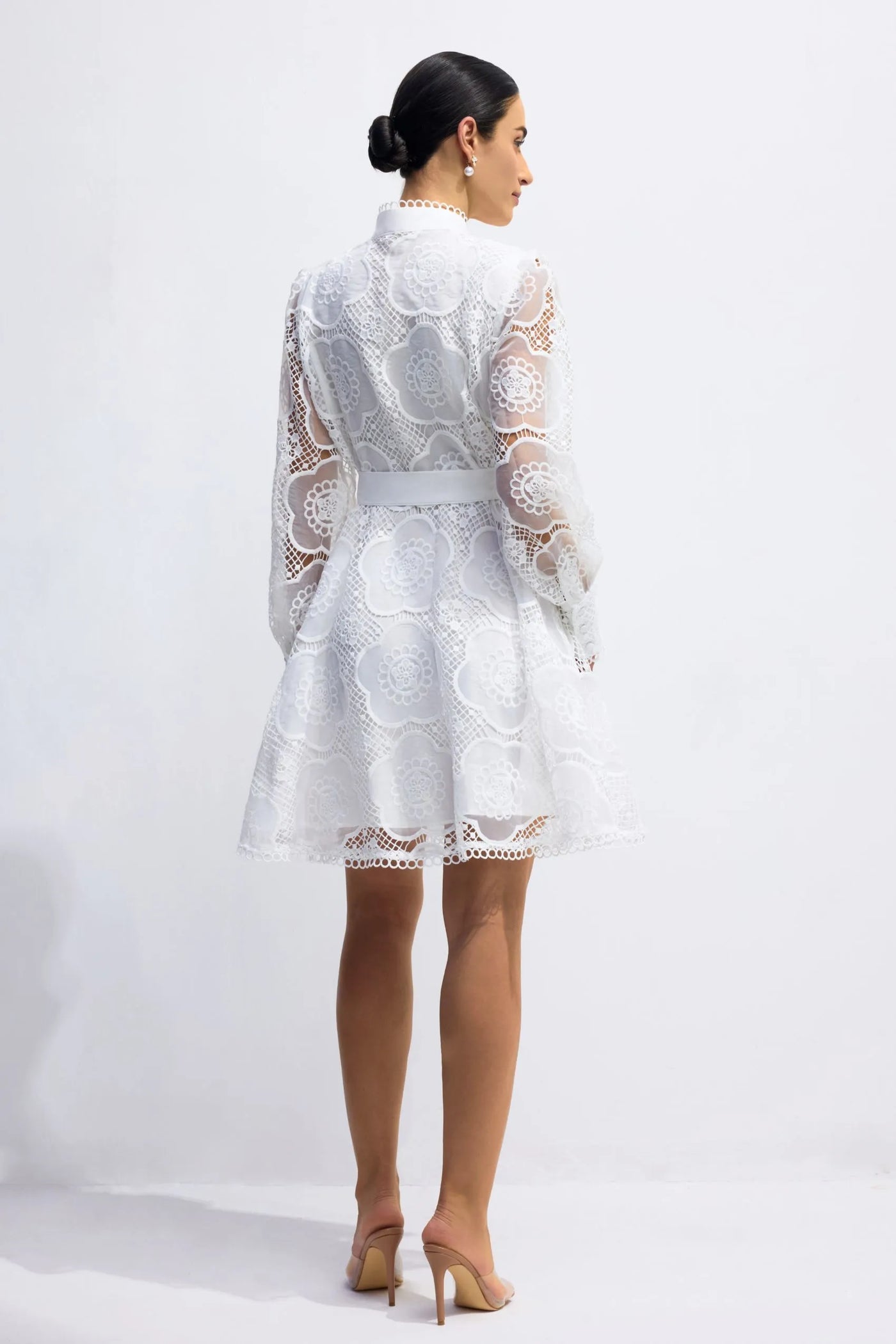 Helena Floral Lace Sleeve Mini Dress