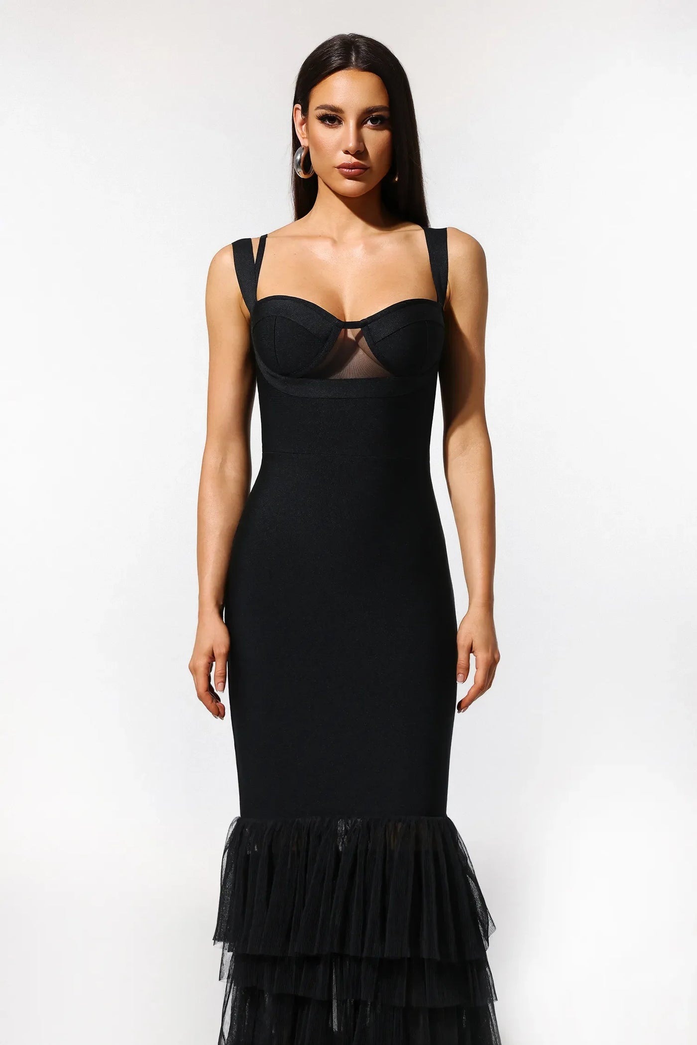 Mio Fish Tail Yarn Bandage Long Dress
