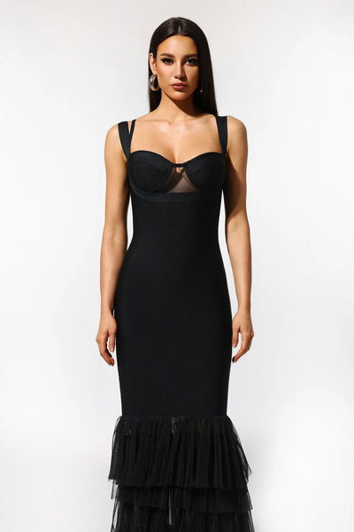 Mio Fish Tail Yarn Bandage Long Dress