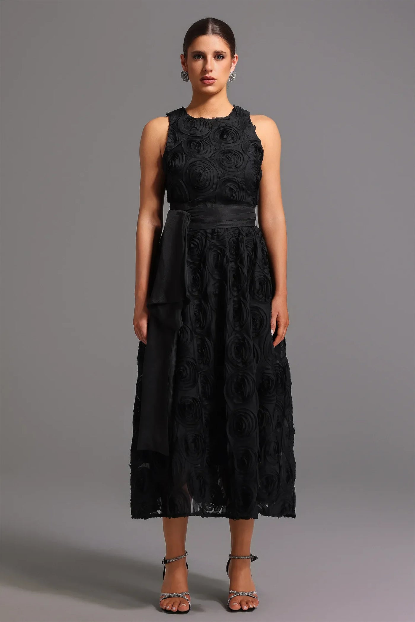 Runa Round Neck Floral Long Dress