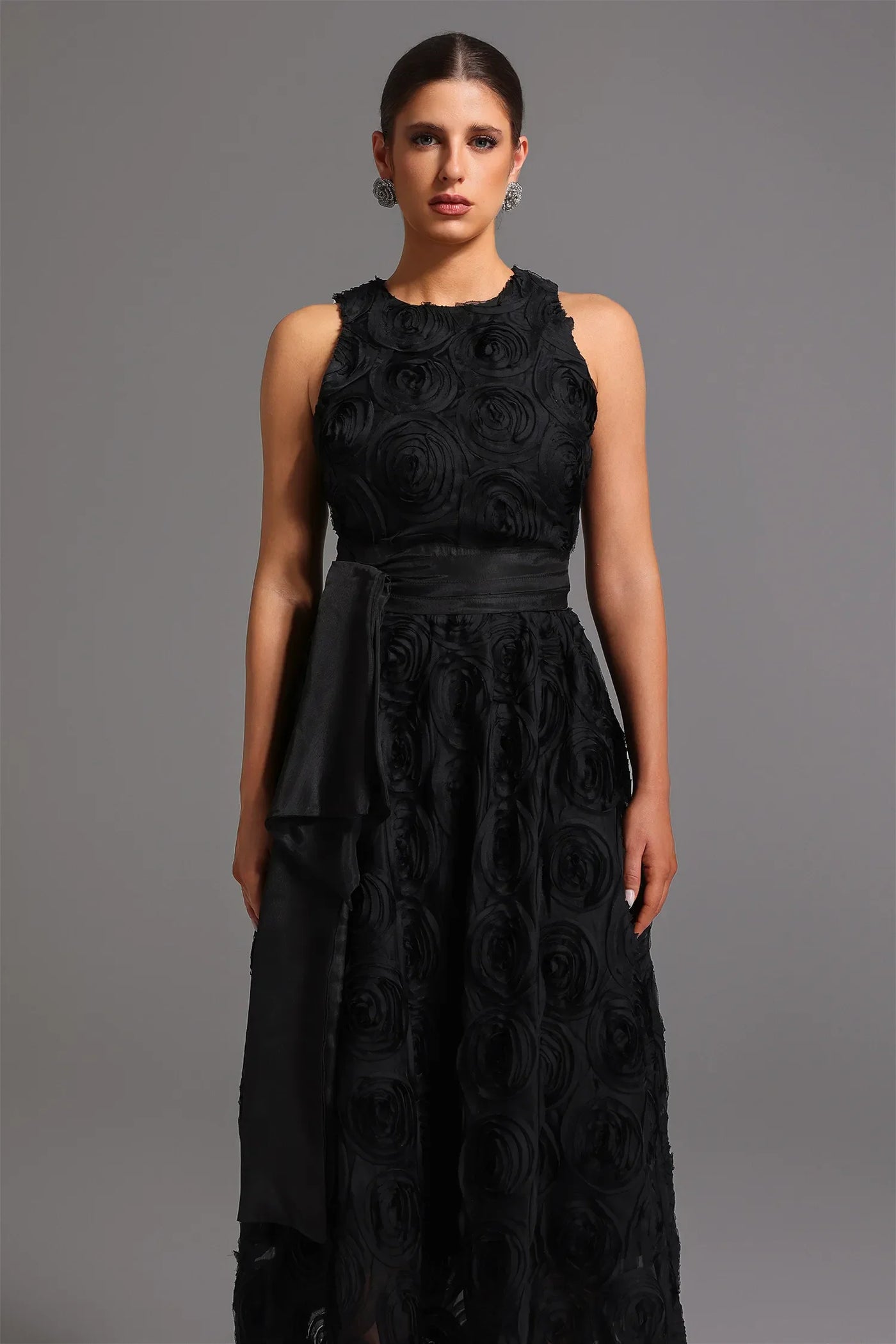 Runa Round Neck Floral Long Dress