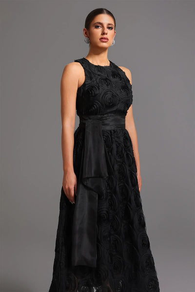 Runa Round Neck Floral Long Dress