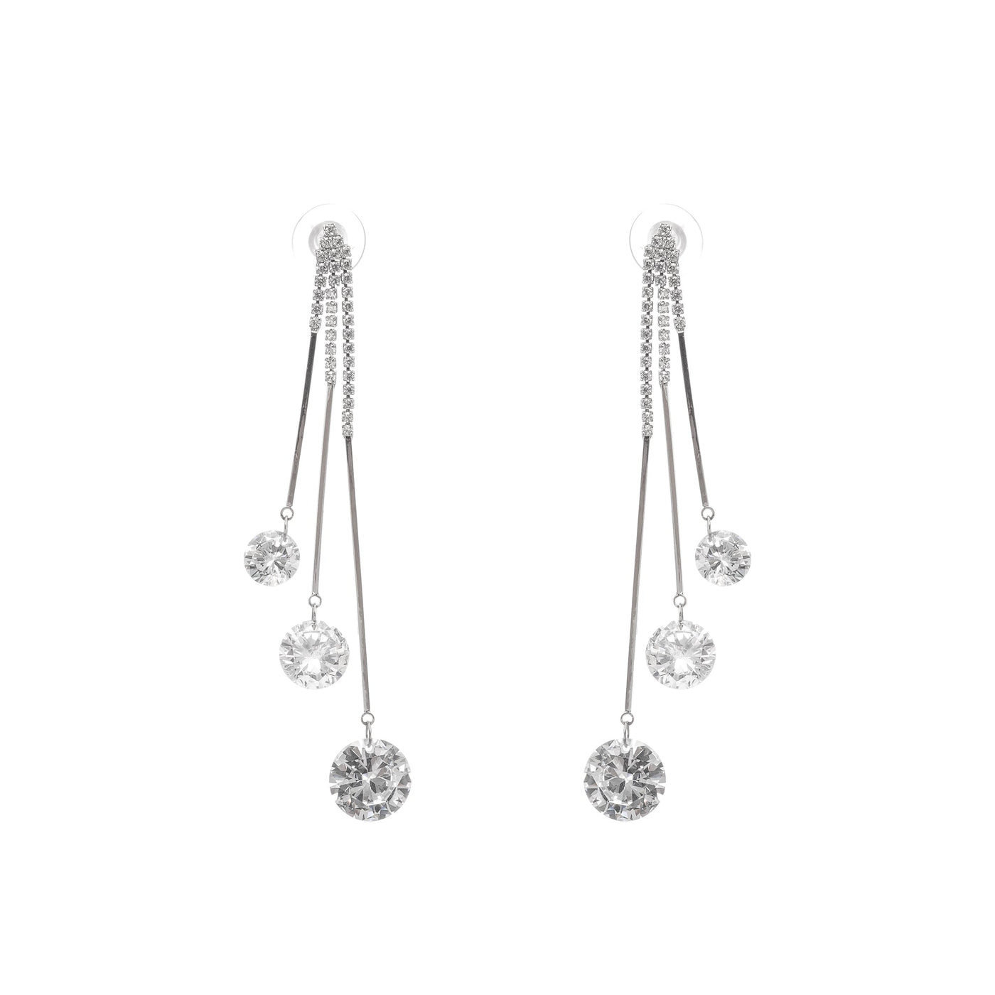 Crystallized dangling drop earrings