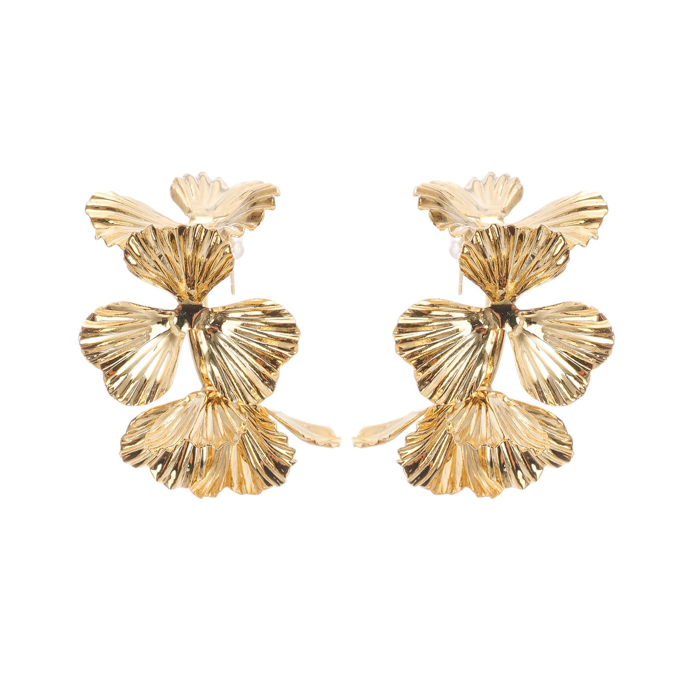 Lola Fake Flower Gold Earrings