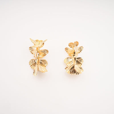 Lola Fake Flower Gold Earrings