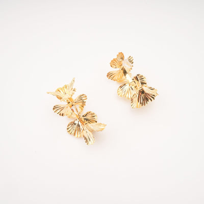 Lola Fake Flower Gold Earrings
