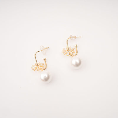 Kate Crystal Decorated Pearl Earrings
