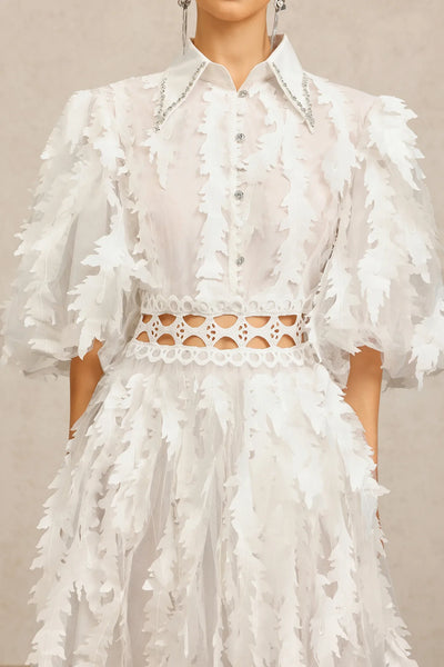 Yvonne Collar Sleeve Layered Long Dress