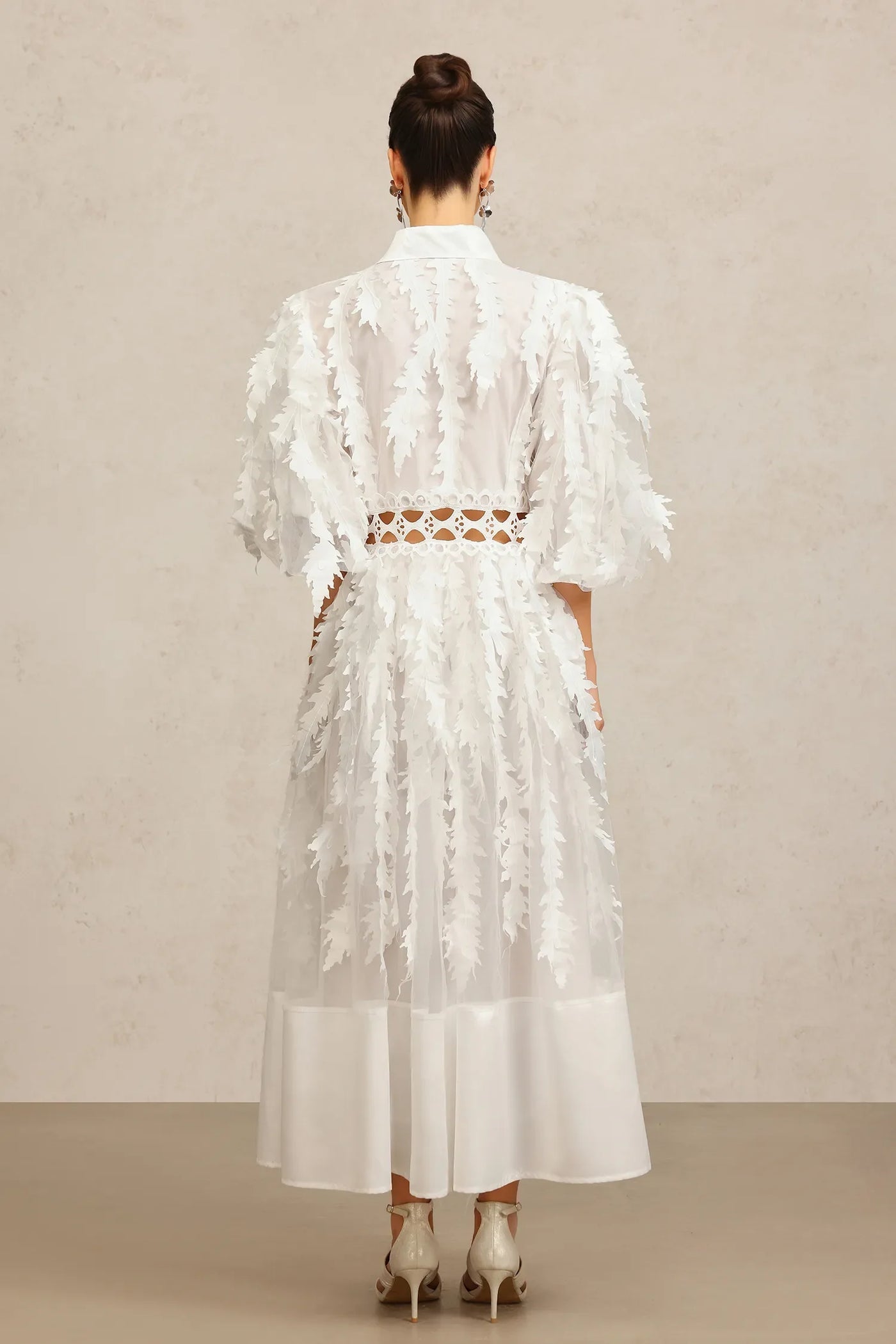 Yvonne Collar Sleeve Layered Long Dress