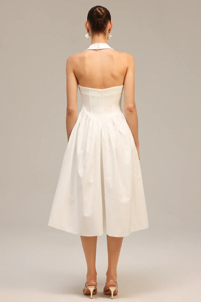 Steffi Hook and Eye Cut V-Neck Midi Dress