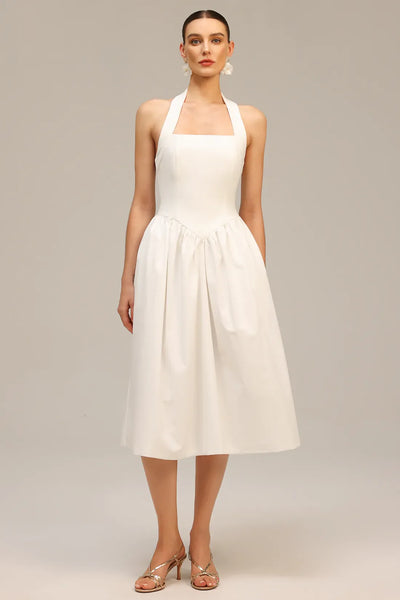 Steffi Hook and Eye Cut V-Neck Midi Dress