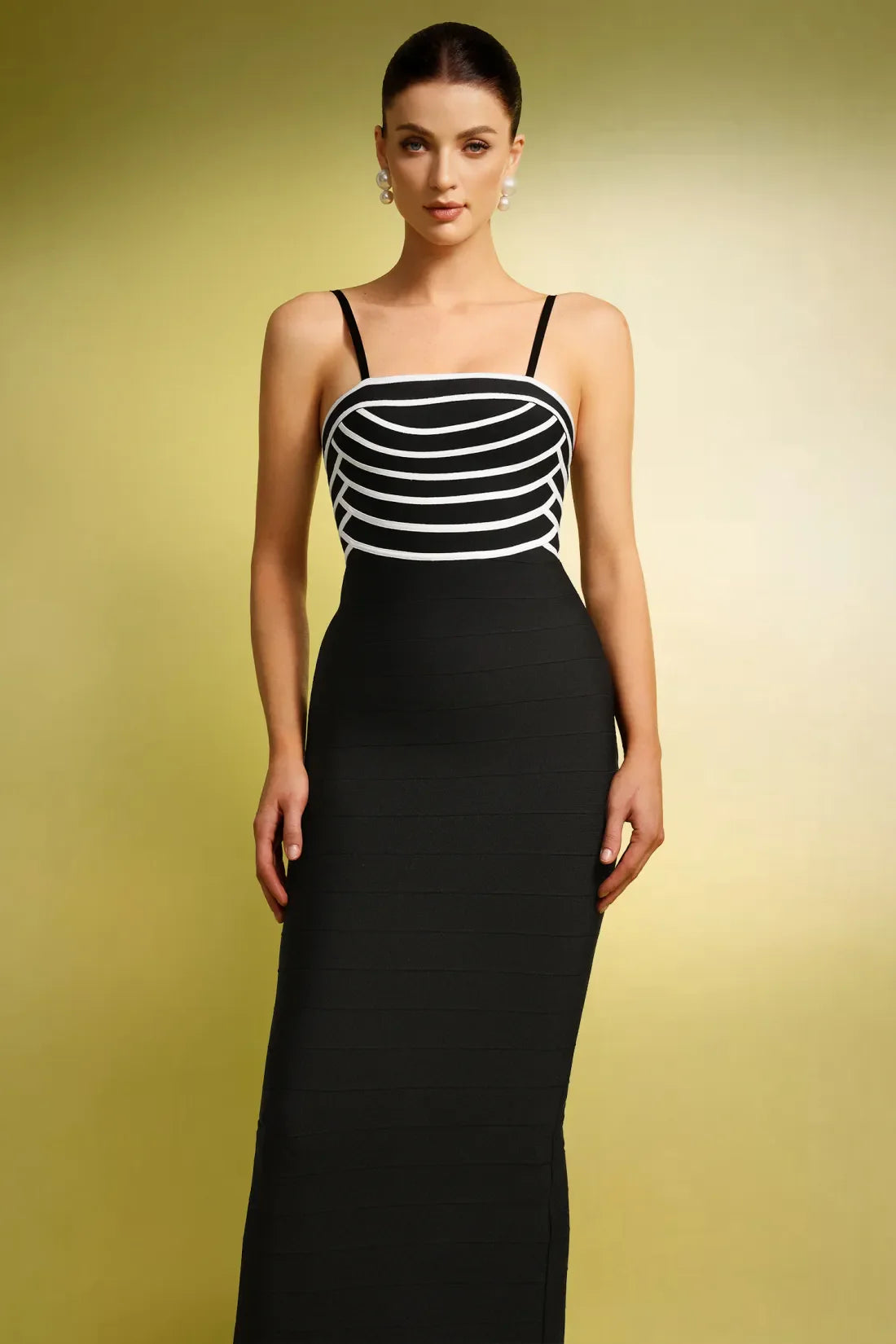 Ivy Sleeveless Streak Slit Bandage Long Dress