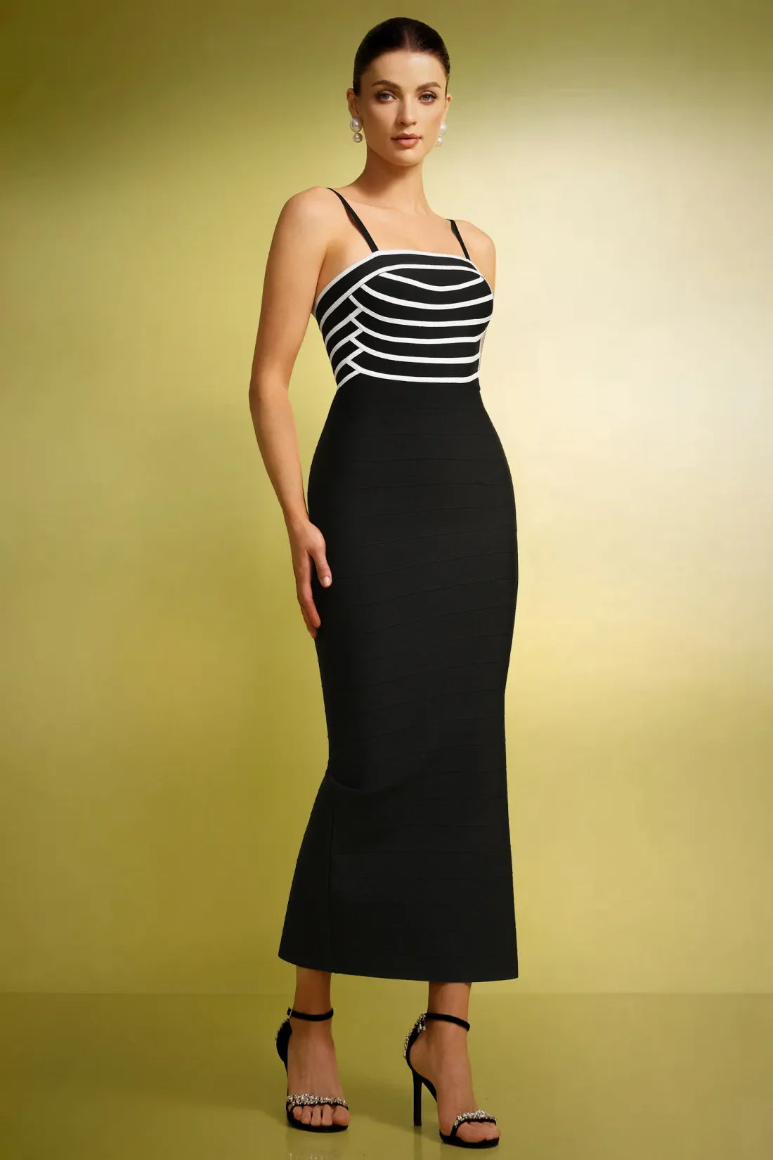 Ivy Sleeveless Streak Slit Bandage Long Dress