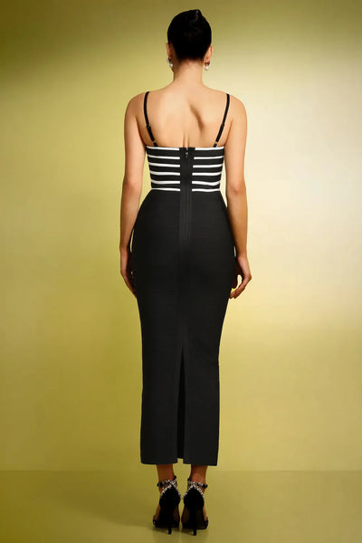 Ivy Sleeveless Streak Slit Bandage Long Dress