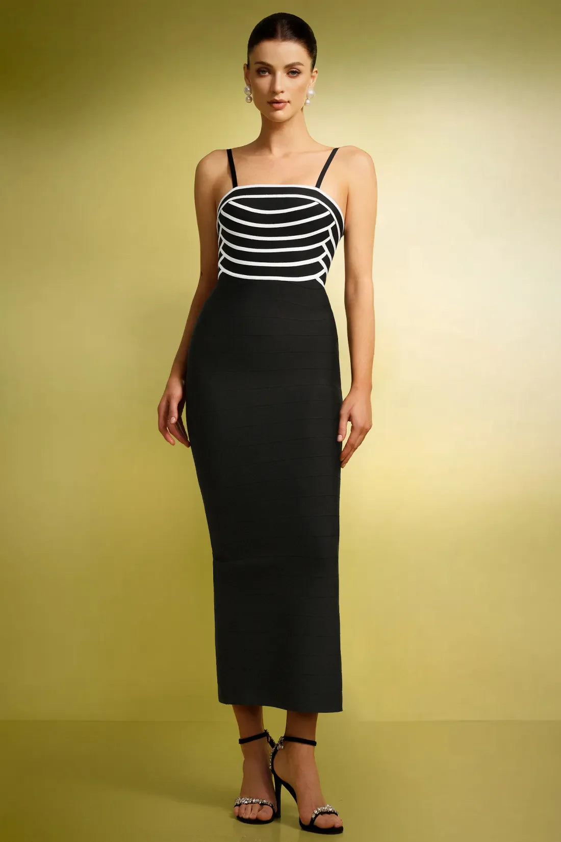 Ivy Sleeveless Streak Slit Bandage Long Dress