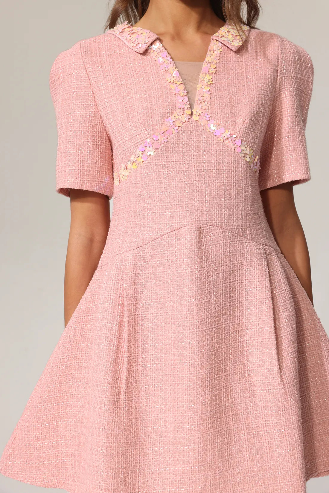 Didu V-Neck Short Sleeve Mini Dress