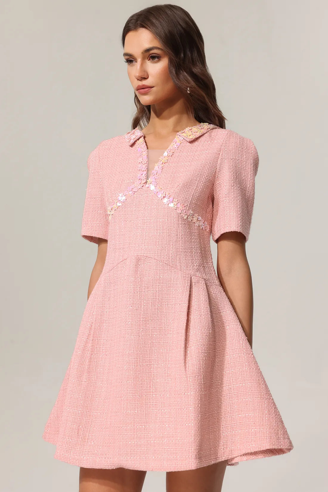 Didu V-Neck Short Sleeve Mini Dress