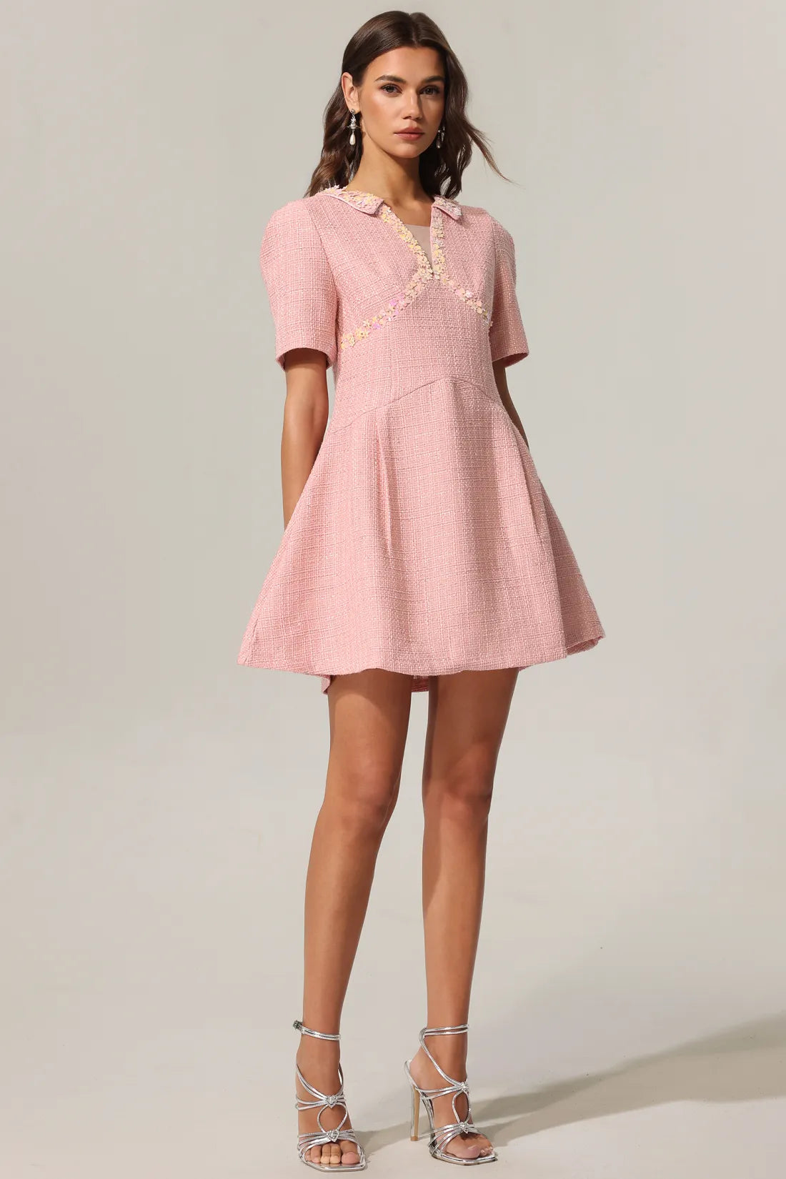 Didu V-Neck Short Sleeve Mini Dress