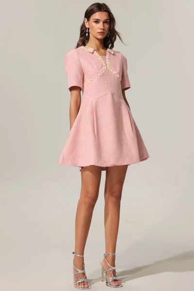 Didu V-Neck Short Sleeve Mini Dress