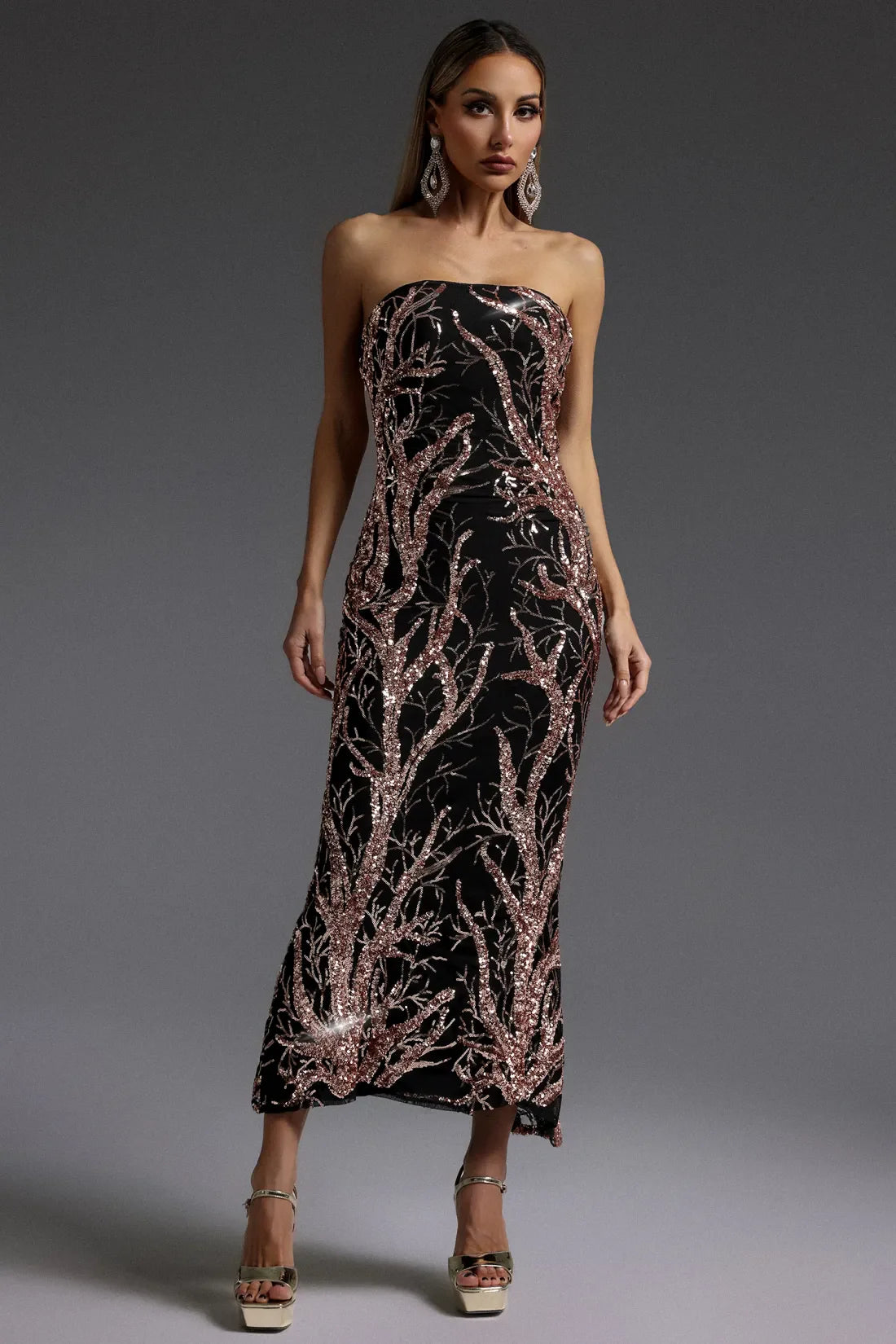 Kaylee Sleeveless Sequin Long Dress