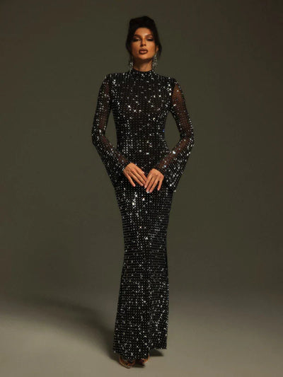 Natalja Uzun Long Crystal File Dress