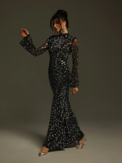Natalja Uzun Long Crystal File Dress