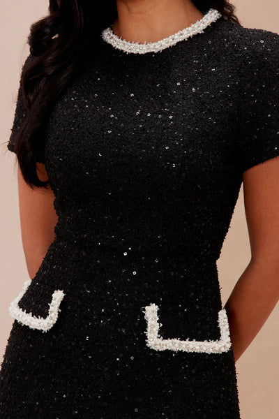 Quincy Short Sleeve Diamond Mini Dress
