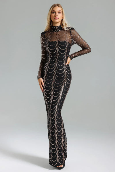 Pleated Slit Long Dress