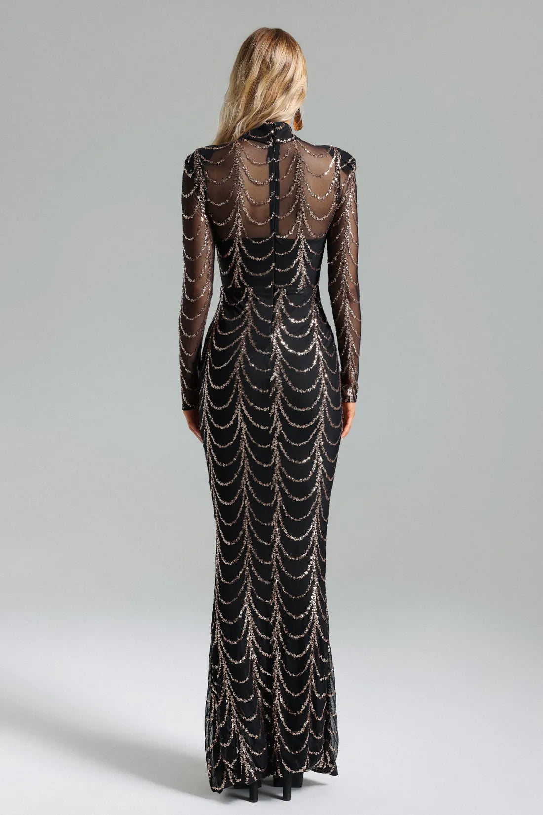 Pleated Slit Long Dress