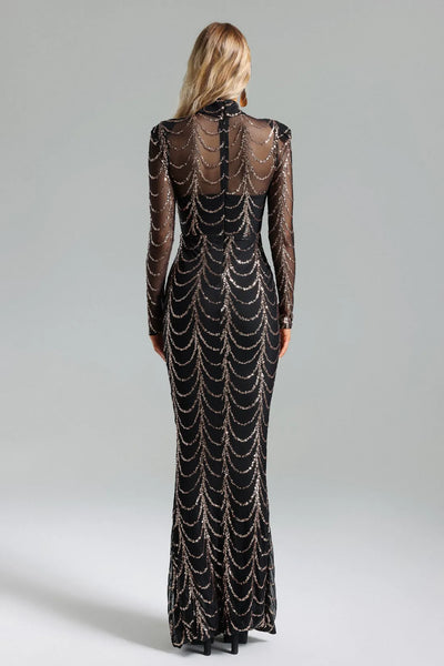 Pleated Slit Long Dress