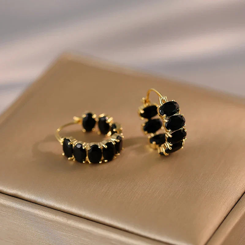 Zirconium Round Hoop Earrings