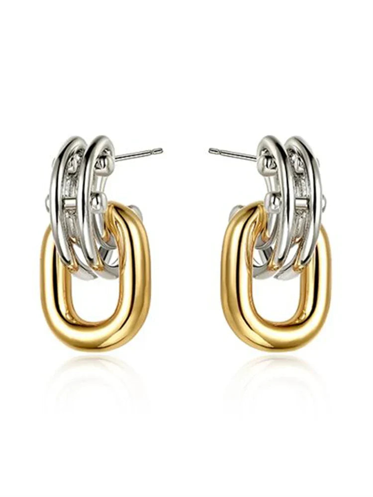 Two-Tone Metal Earrings