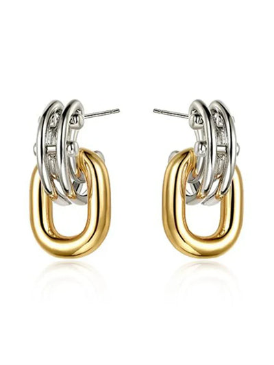 Two-Tone Metal Earrings