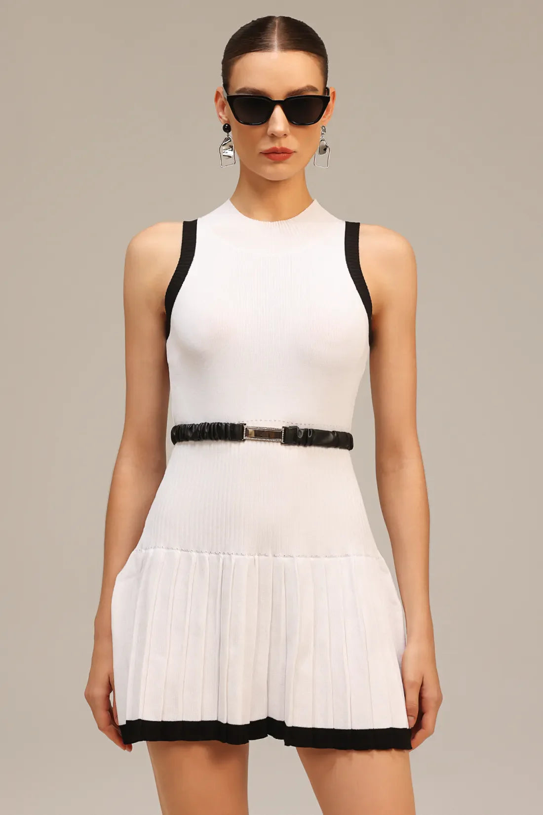 Sleeveless Curved Mini Dress